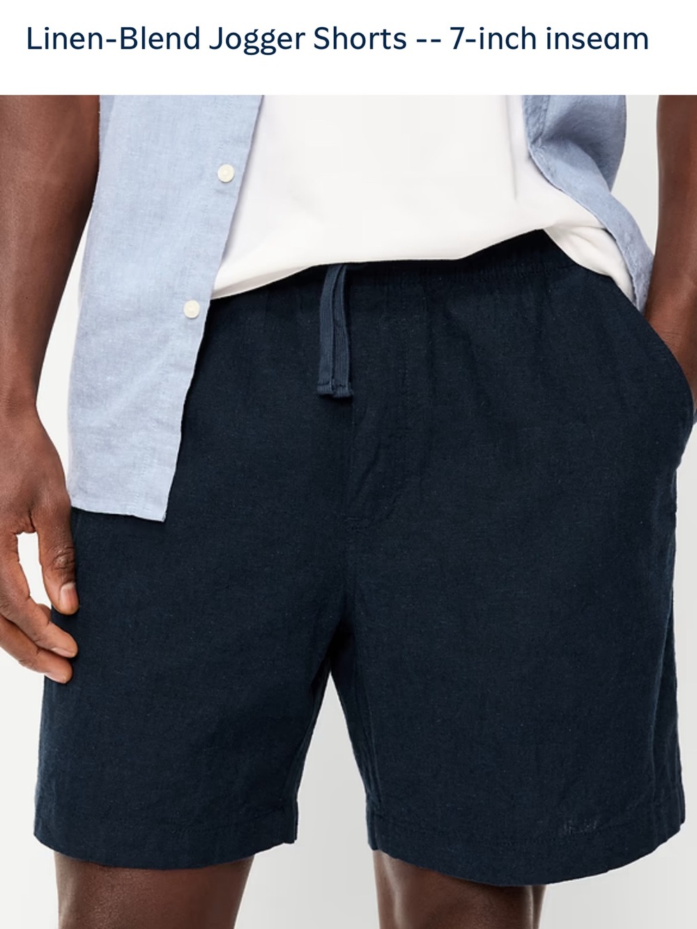 Old Navy 7-Pack bundle of casual linen-blend jogger shorts -- 7-inch inseam
